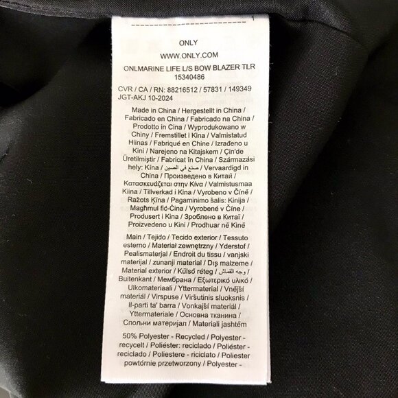 ONLY Black Tie Front Blazer - Picture 4 of 4